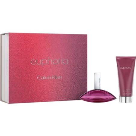 Calvin Klein Women's Euphoria Gift Set 50ml Eau de Parfum 100ml Body Lotion - Pack of 2