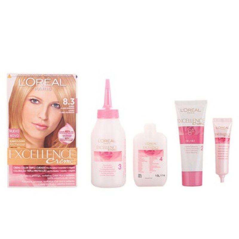 L'Oreal Paris Excellence Creme Tinte 8.3 Rubio Claro Dorado 192ml