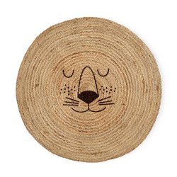 Rice - Jute Floor Mate with Lion Face - Natural