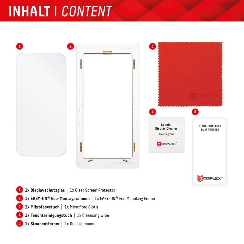 Displex Screen Protector (10H) for Google Pixel 8a, Eco Mounting Frame, scratch resistant