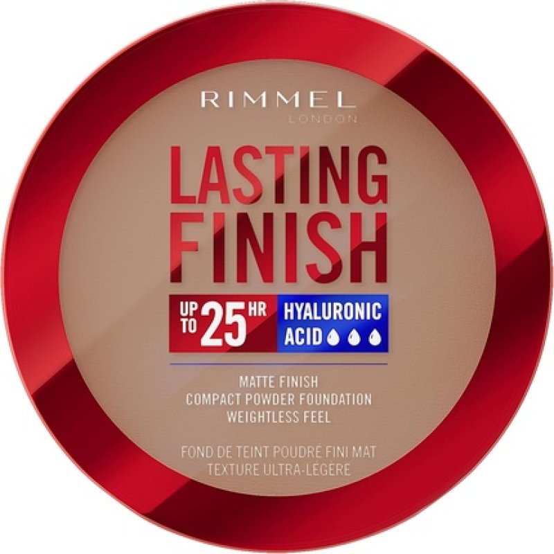 Rimmel Lasting Finish 25 HR Compact Foundation 011 Caramel Matte Buildable Coverage Powder-to-Cream Anti-Pollution