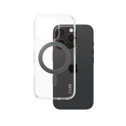 PanzerGlass CARE by Feature Case Transparent w. Black Kickstand & MagSafe iPhone 16 Pro