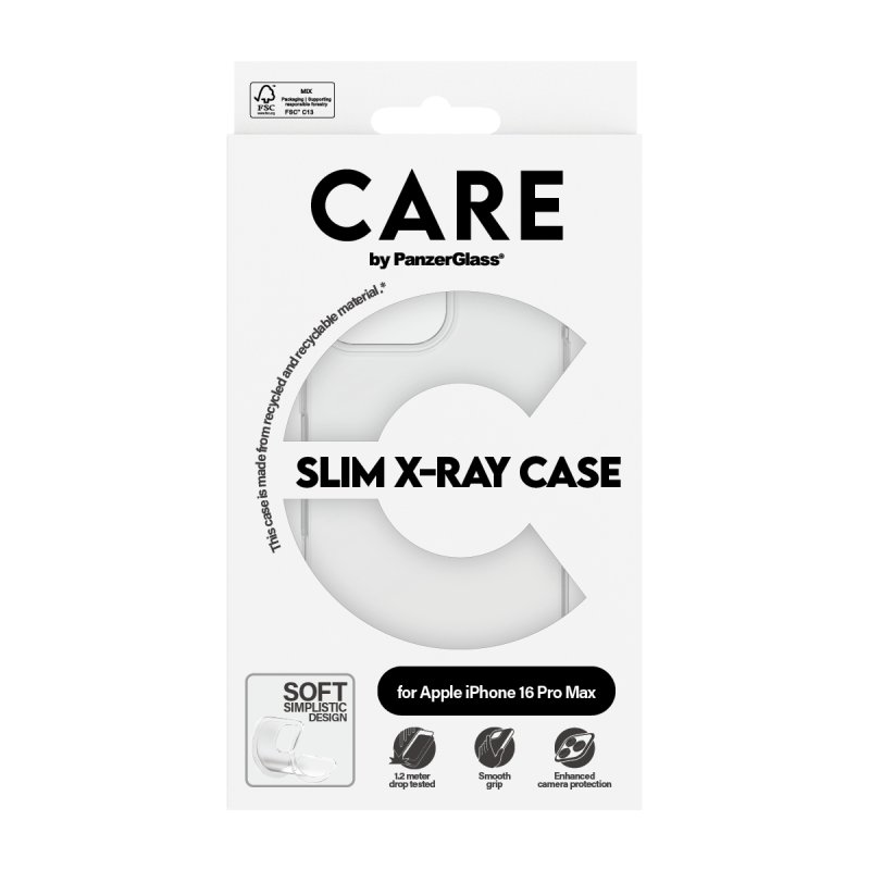 PanzerGlass CARE by PG TP X-Ray Soft B iPhone16P 6.9 coque de protection pour téléphones portables Housse Transparent