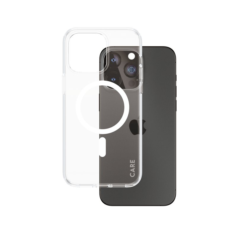 CARE by PanzerGlass - Case Transparent w. White MagSafe - iPhone 15 Pro Max