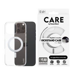 PanzerGlass CARE by Feature Case Transparent w. Silver Kickstand & MagSafe iPhone 16 Pro Max
