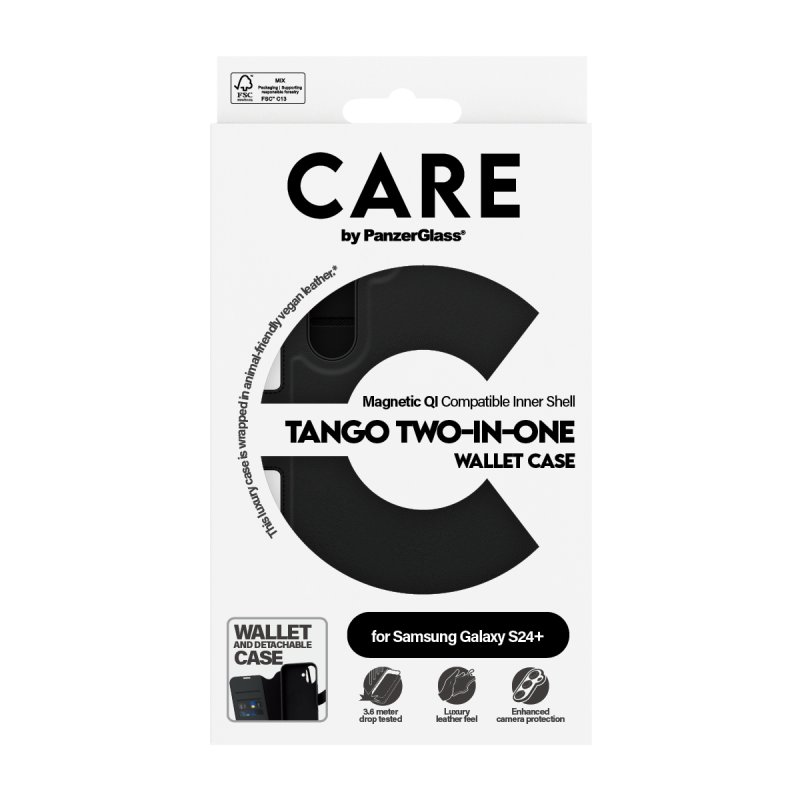 PanzerGlass CARE by Feature Case Tango Two-in-One Wallet w. Qi Compatible Samsung Galaxy S24 
