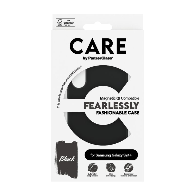 PanzerGlass CARE by Fashionable Case Black w. Qi Compatible Samsung Galaxy S24 