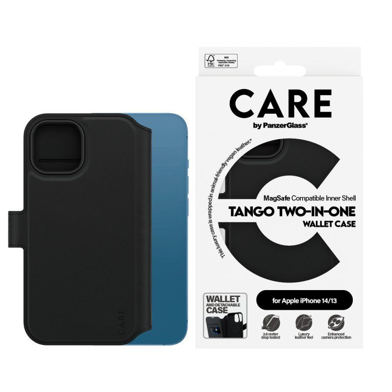 PanzerGlass CARE by Feature Case Tango Two-in-One Wallet w. MagSafe iPhone 14 | 13