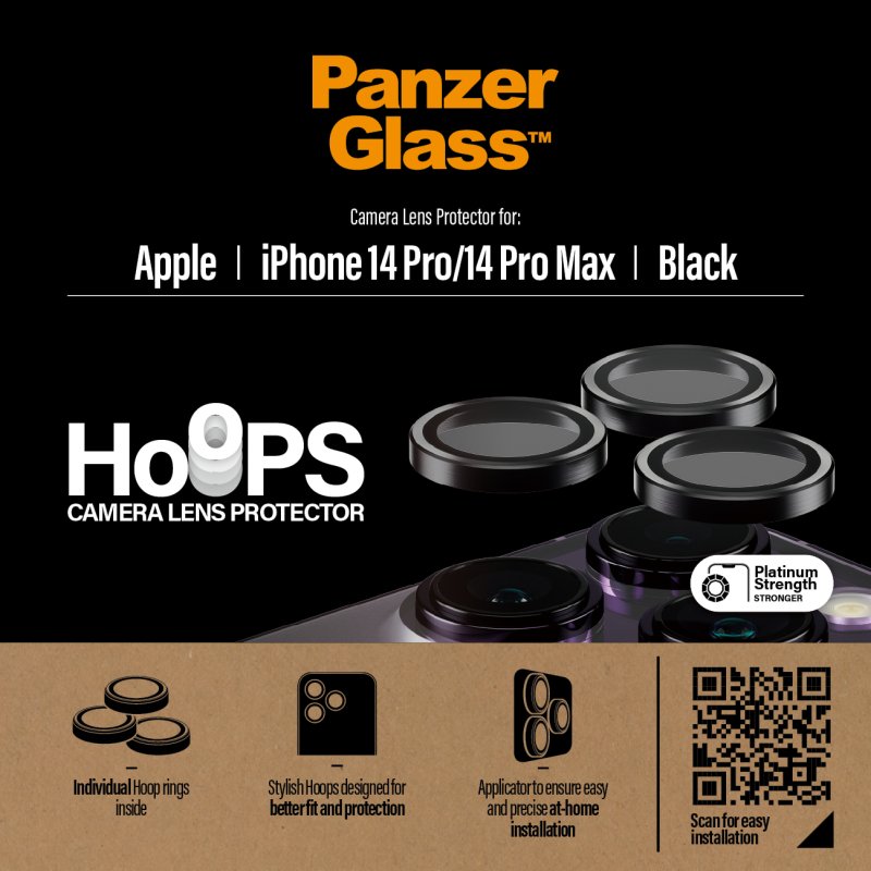 PanzerGlass - Hoops Camera Lens Protector iPhone 14 Pro/14 Pro Max - Black