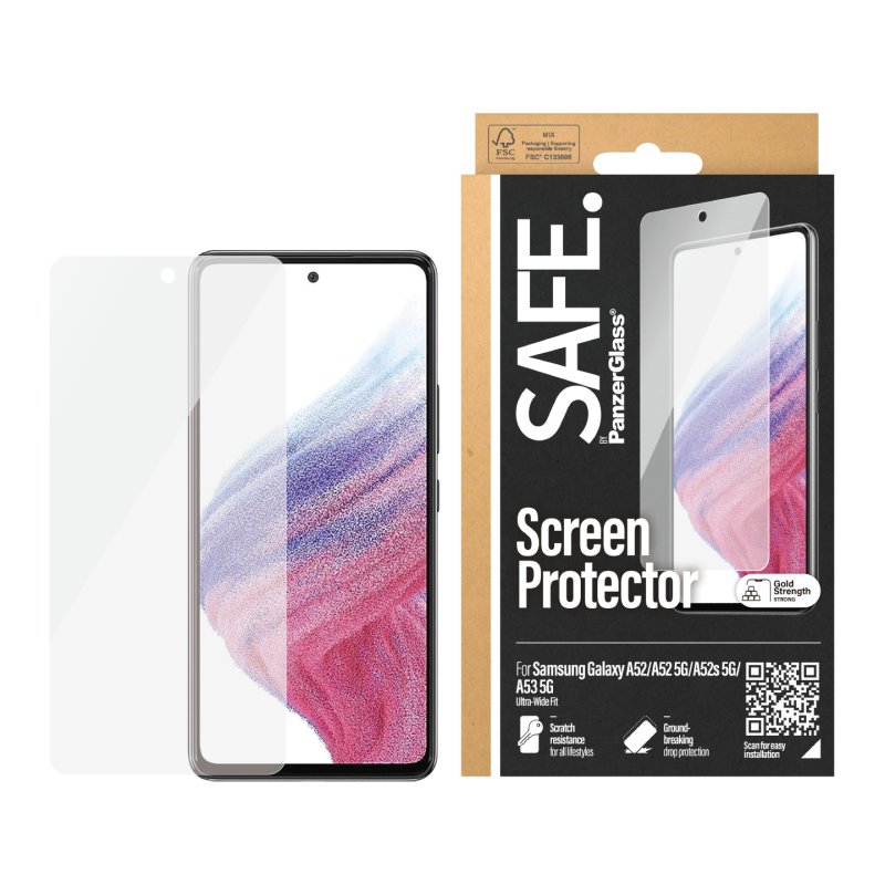 PanzerGlass SAFE. by Screen Protector Samsung Galaxy A52 | A52 5G | A52s 5G | A53 5G | Ultra-Wide Fit