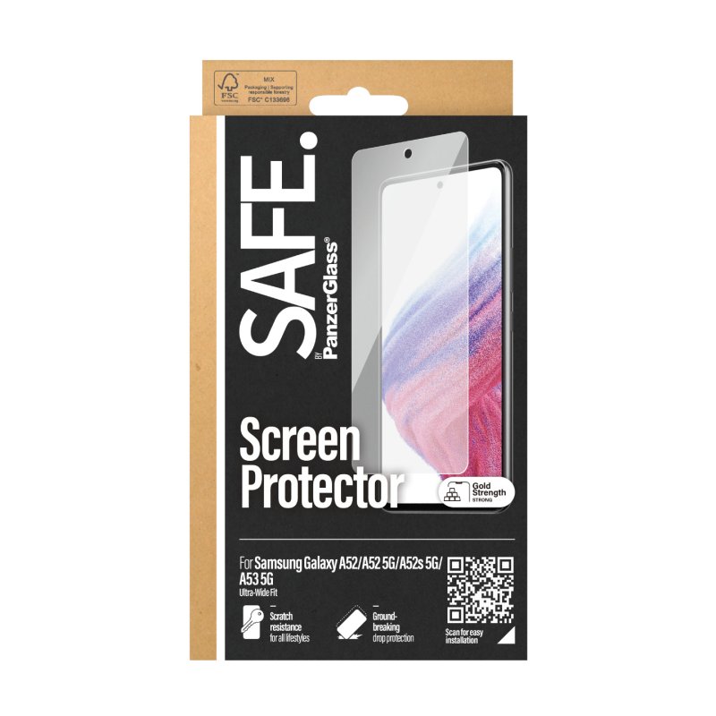 PanzerGlass SAFE. by Screen Protector Samsung Galaxy A52 | A52 5G | A52s 5G | A53 5G | Ultra-Wide Fit