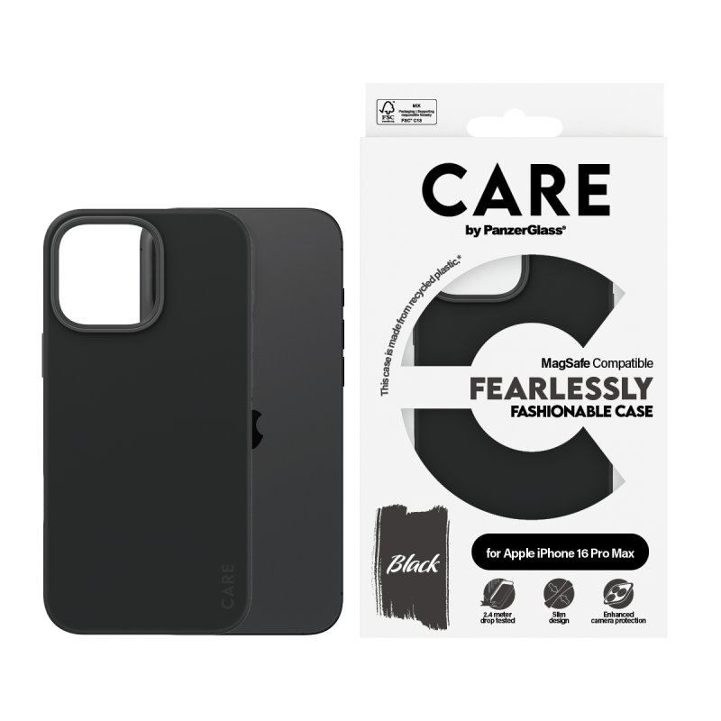 CARE by PanzerGlass - Case - Black w. MagSafe - iPhone 16 Pro Max