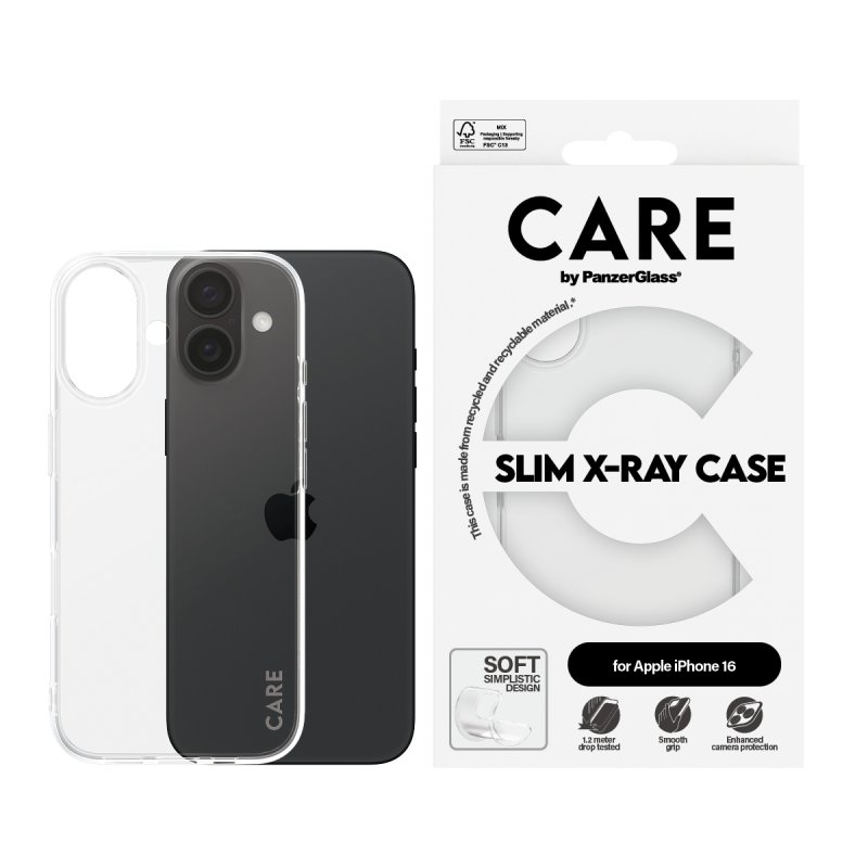 CARE by PanzerGlass - Case - Transparent - iPhone 16