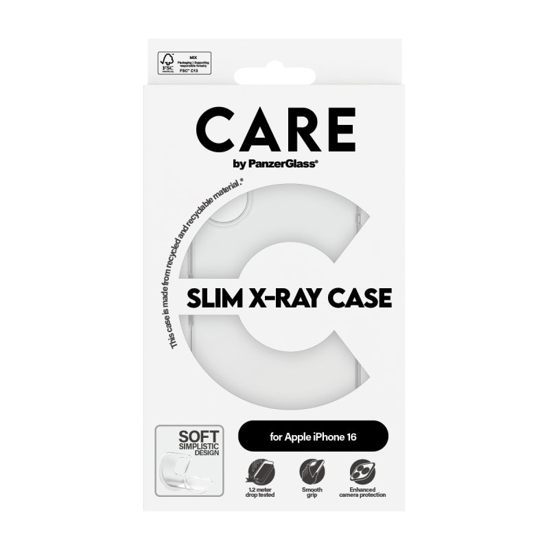 PanzerGlass CARE by Fashionable Case Transparent X-Ray Soft Basic iPhone 16