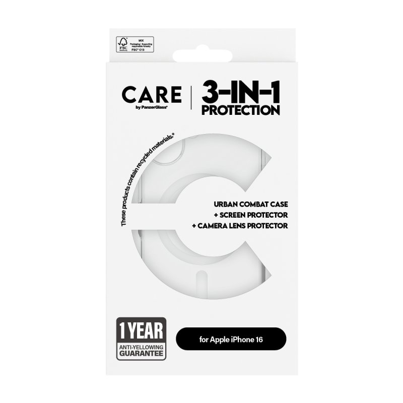 PanzerGlass CARE by Flagship 3-in-1 Bundle iPhone 16