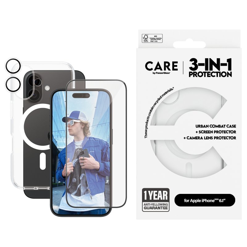 PanzerGlass CARE by Flagship 3-in-1 Bundle iPhone 16