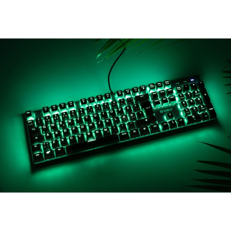 Sandberg 640-29 clavier Jouer USB QWERTY Nordique Noir