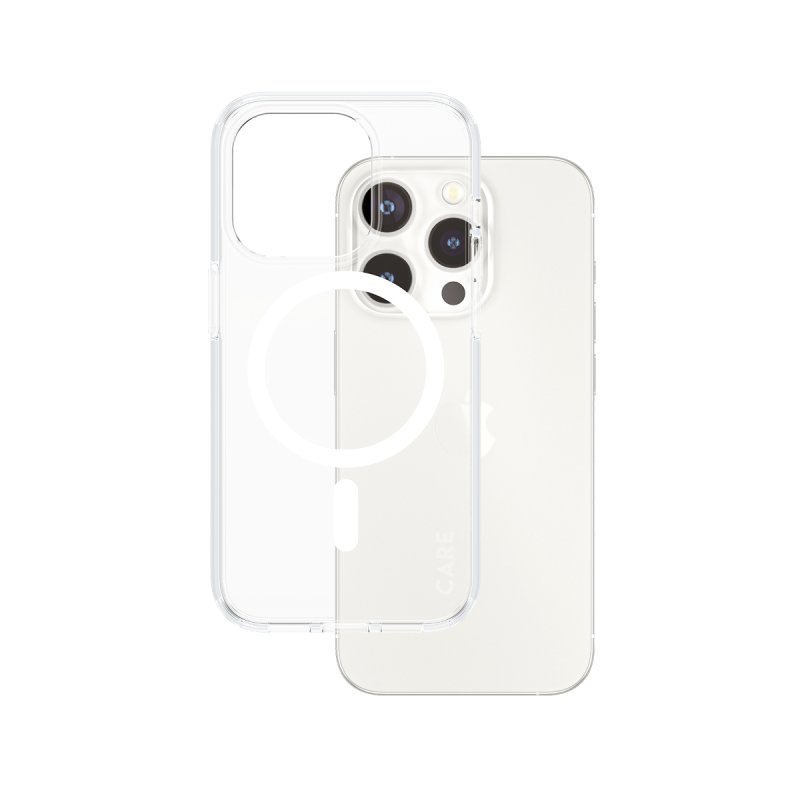 PanzerGlass CARE by Flagship Case Transparent Urban Combat w. White MagSafe iPhone 15 Pro