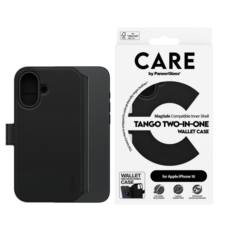 PanzerGlass CARE by Feature Case Tango Two-in-One Wallet w. MagSafe iPhone 16
