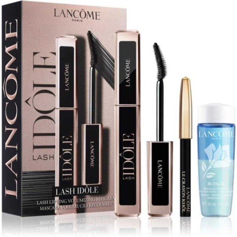 Lancome Mascara Set 2 x 18ml - No1 Black with Eyeliner Pencil No Black 18g and Makeup Remover 30ml