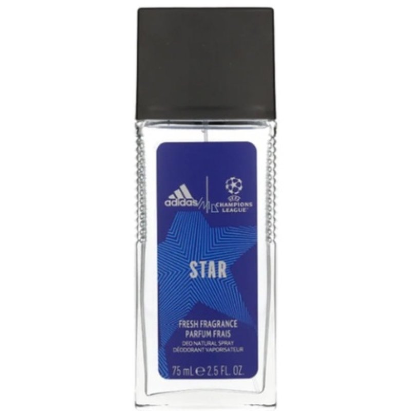 Adidas UEFA STAR Edition Refreshing Men's Deodorant Natural Spray Citrus Scent 75ml