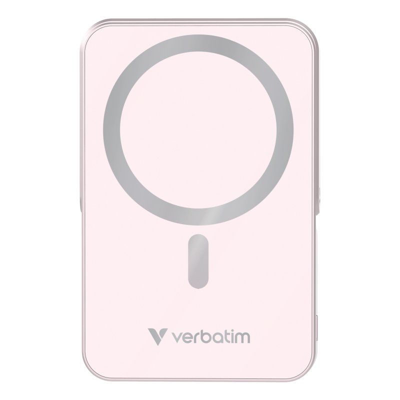 Verbatim Charge 'n' Go Magnetic Wireless Power Bank with stand - 10000 mAh Pink