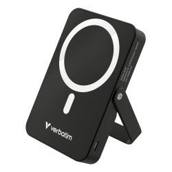 Verbatim Charge 'n' Go Magnetic Wireless Power Bank with stand - 10000 mAh Black