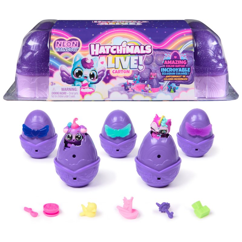 Hatchimals - Hatchimals Alive Neon Rainbow Carton - (6072615)