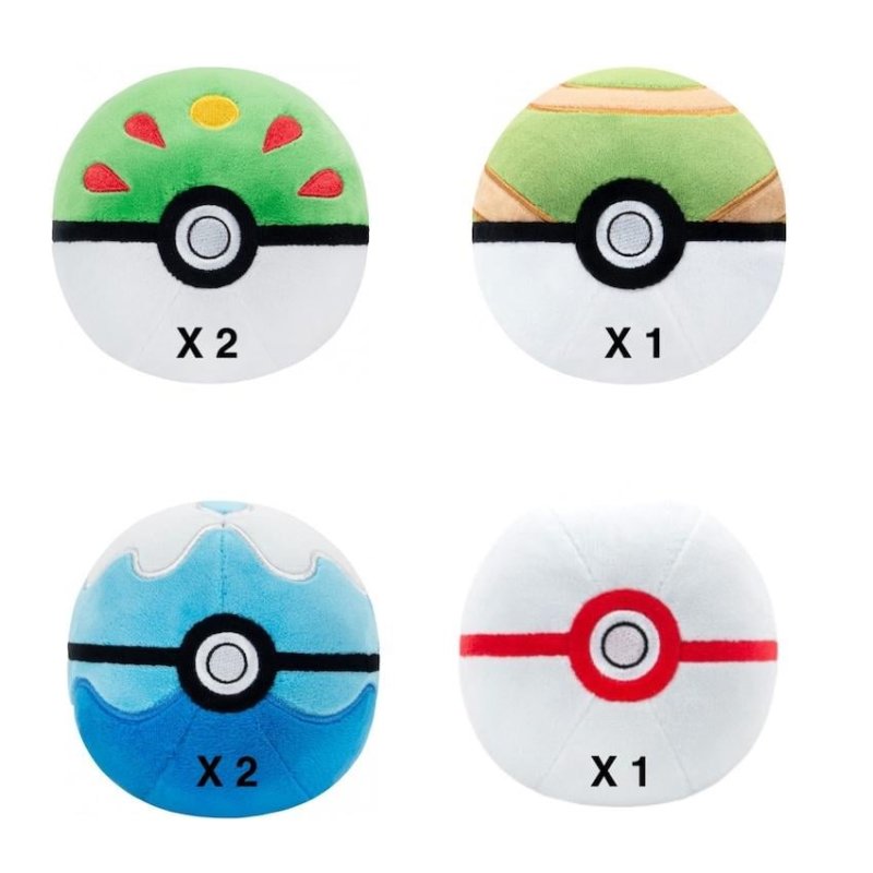POKEMON - Peluche Pokeball 12cm - Display 6 Pcs