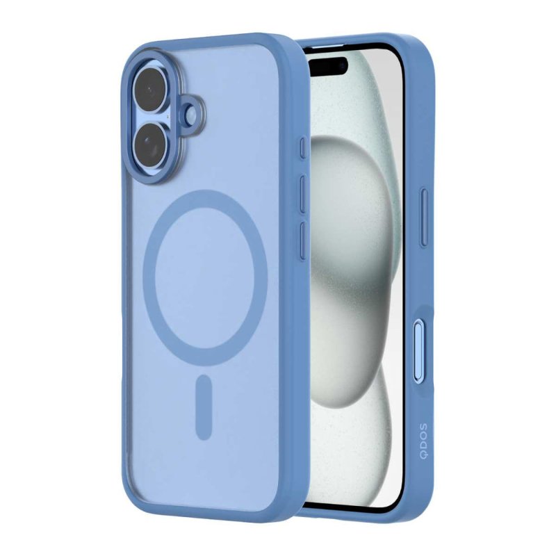 COQUE HYBRID DROP3M SOFT TOUCH OFG IPHONE 16 BLEU