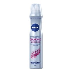 NIVEA Hair Spray 250ML Diamond Gloss Care Strengthens and Protects Hair with Strong Fixation