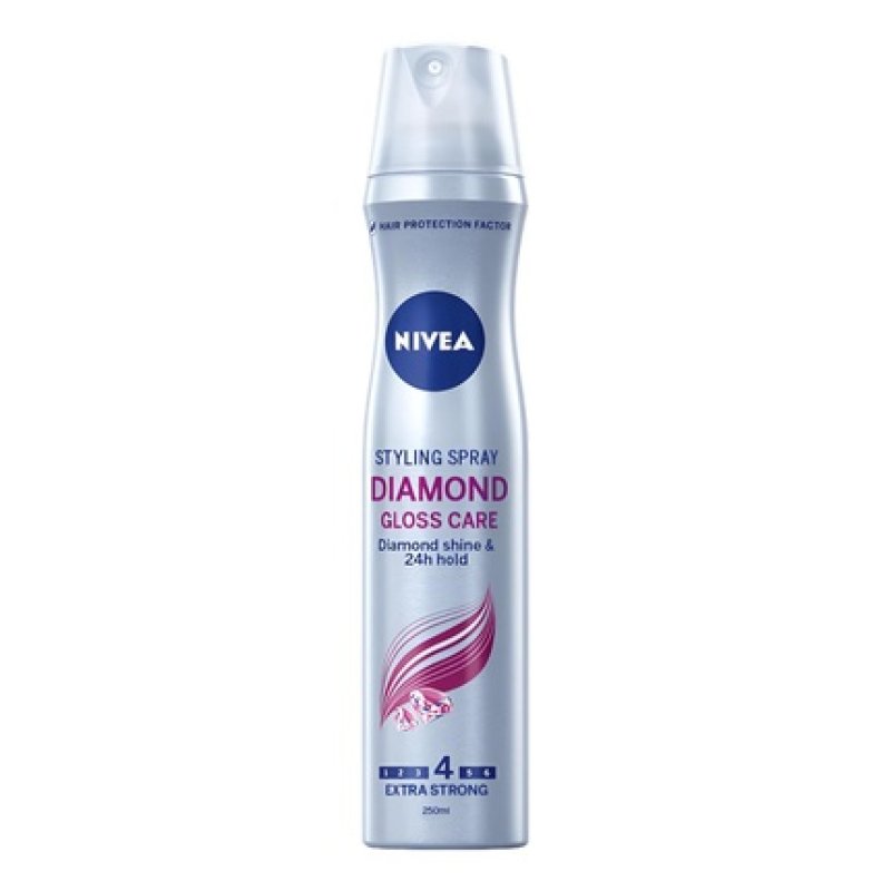 NIVEA Hair Spray 250ML Diamond Gloss Care Strengthens and Protects Hair with Strong Fixation