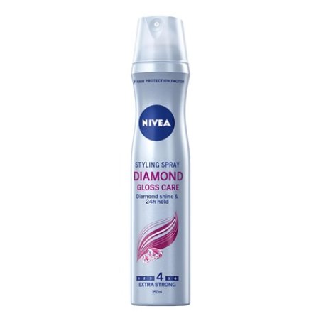 NIVEA Hair Spray 250ML Diamond Gloss Care Strengthens and Protects Hair with Strong Fixation