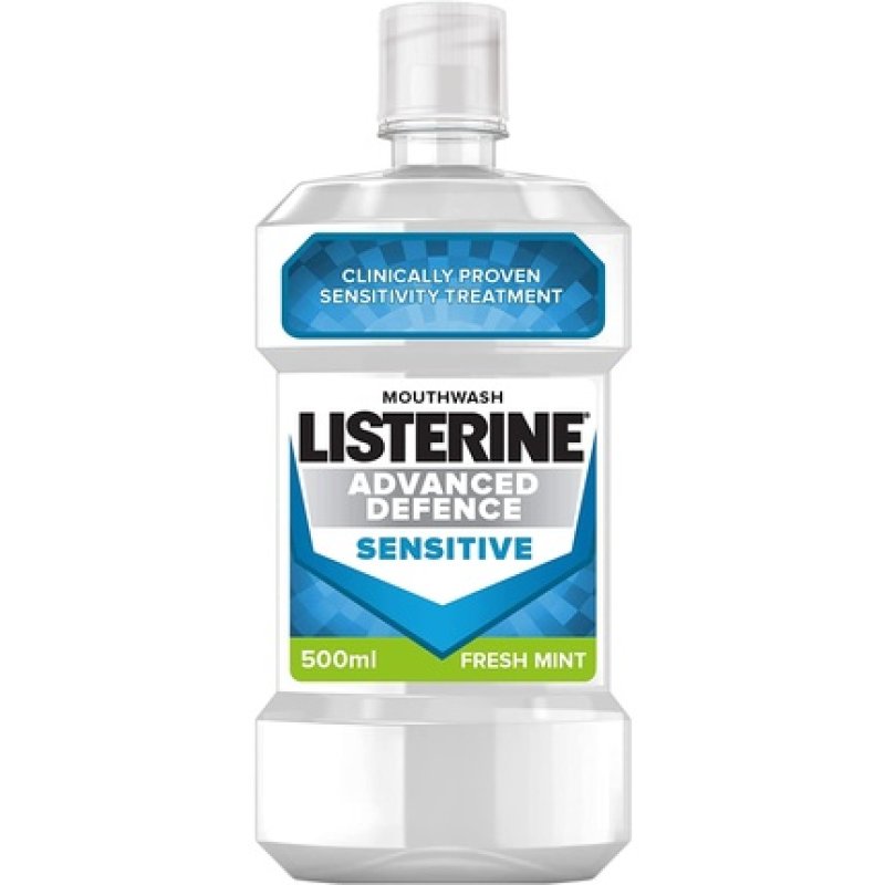 Listerine Advanced Defence Sensitive Mouthwash Freshmint 500ml - Sensitive Fresh Mint