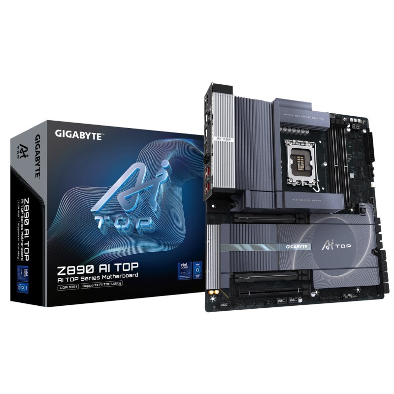GIGABYTE Z890 AI TOP Motherboard - Supports Intel Core Ultra (Series 2) CPUs, 16 1 2 phases VRM, up to 9500MHz DDR5