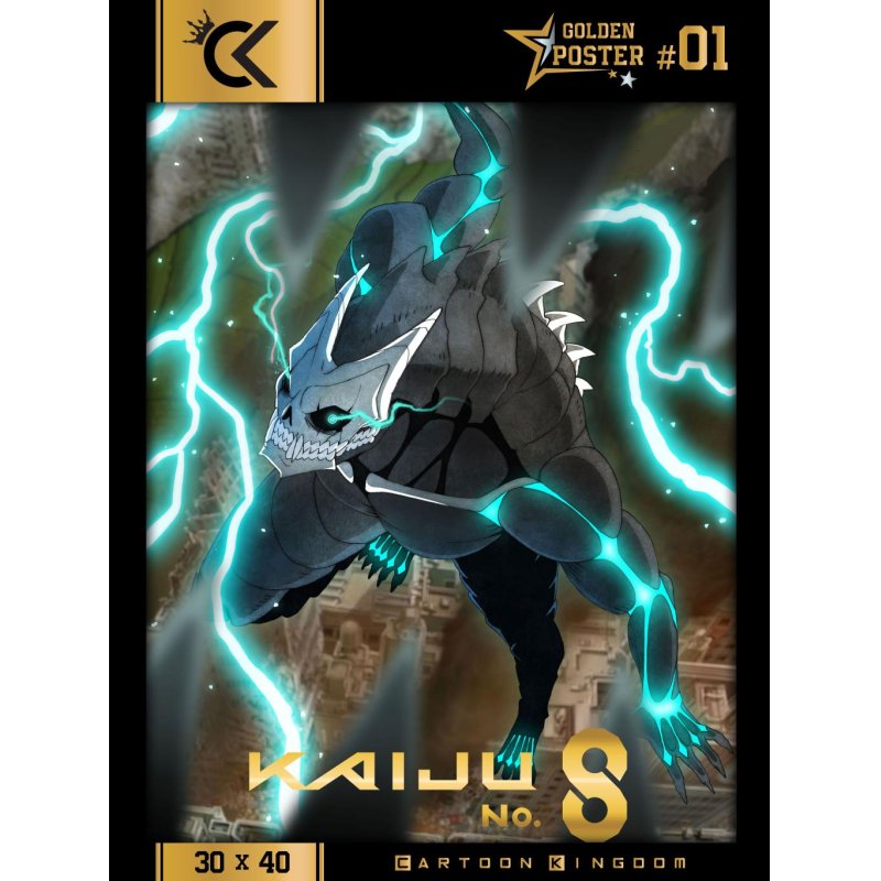 Cartoon Kingdom - Golden Poster - Kaiju N°8 40x31cm