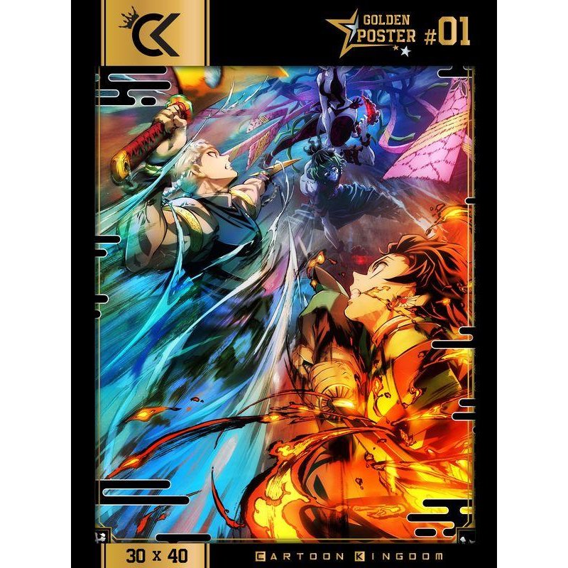 Cartoon Kingdom - Golden Poster - Demon Slayer: Kimetsu no Yaiba Quartier Des Plaisirs 40x31cm