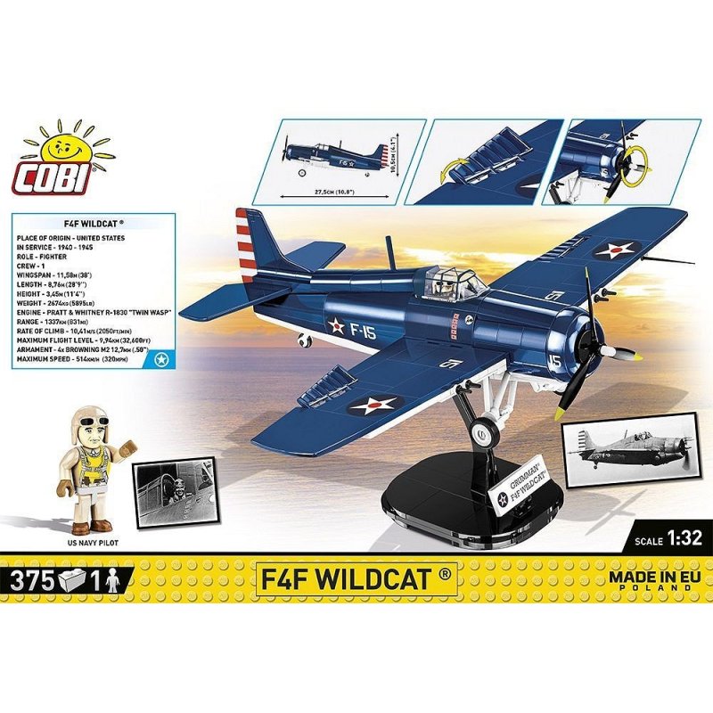 Cobi 375 PCS HC WWII /5731/ F4F WILDCAT-NORTHROP GRUMMAN