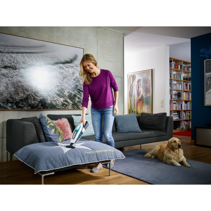 Leifheit PowerVac 2in1 Aspirateur-balai 2 en 1 Batterie Sec Cyclonique Sans sac Noir, Bleu, Blanc