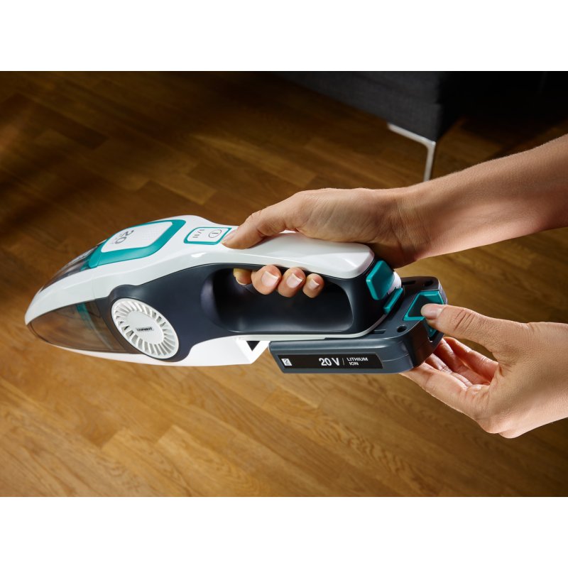 Leifheit PowerVac 2in1 Aspirateur-balai 2 en 1 Batterie Sec Cyclonique Sans sac Noir, Bleu, Blanc