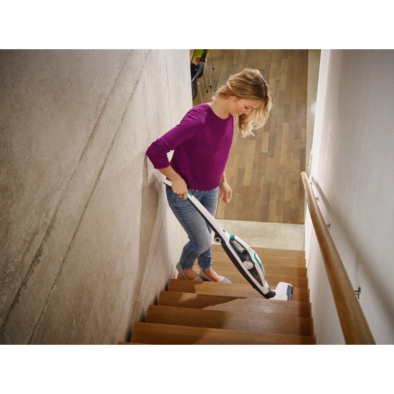 Leifheit PowerVac 2in1 Aspirateur-balai 2 en 1 Batterie Sec Cyclonique Sans sac Noir, Bleu, Blanc