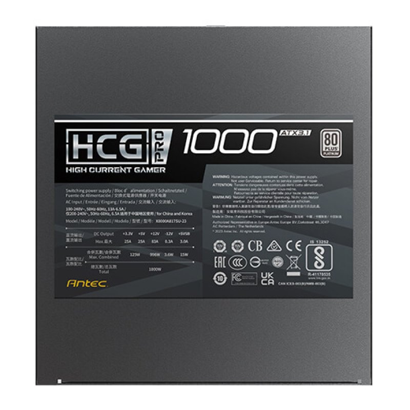 FUENTE ALIMENTACION ANTEC HCG1000 Pro P EC 1000W 80 PLATINUM MODULAR