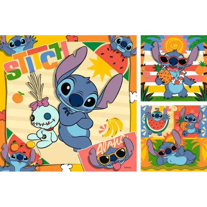 Kinderpuzzle Disney Stitch (3x 49 Teile)
