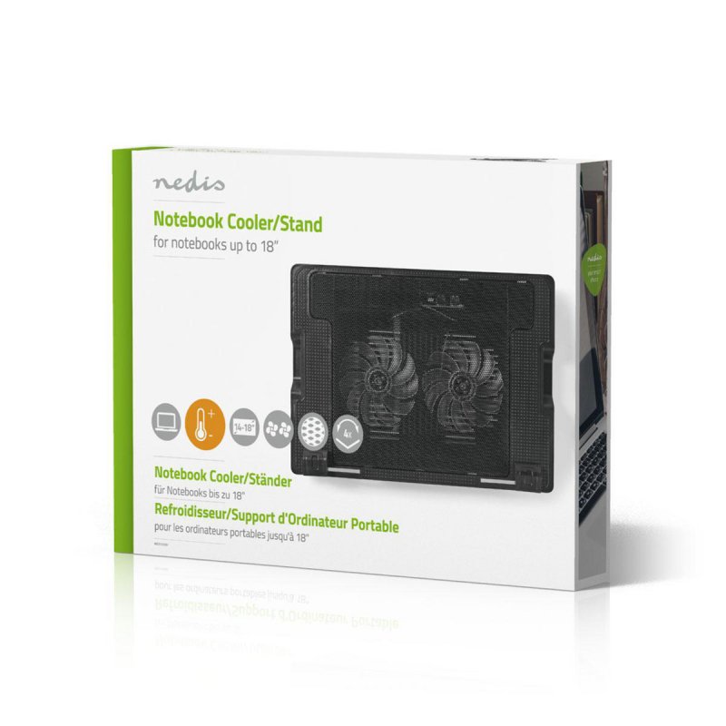 Nedis NBCR200BK système de refroidissement pour ordinateurs portables Noir
