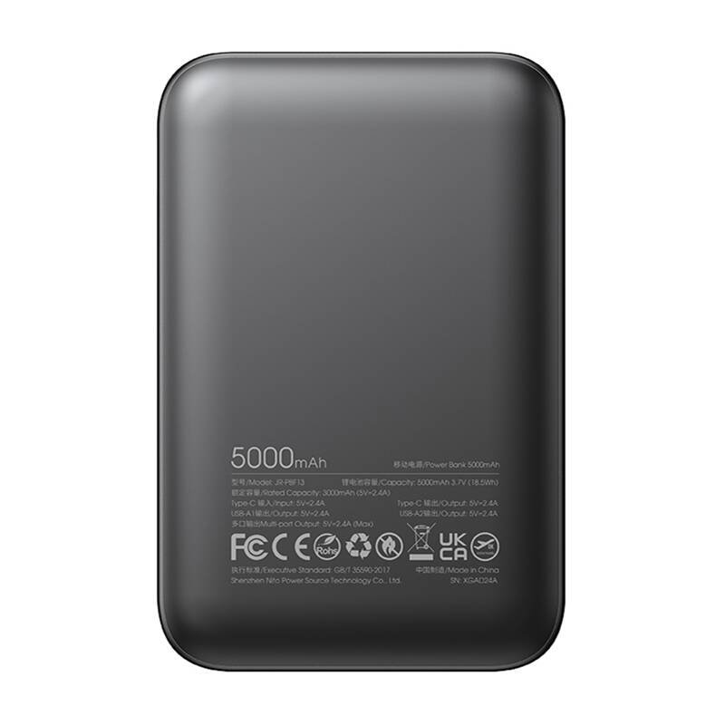 Joyroom Powerbank JR-PBF13 2.4A LED, 5000mAh (black)