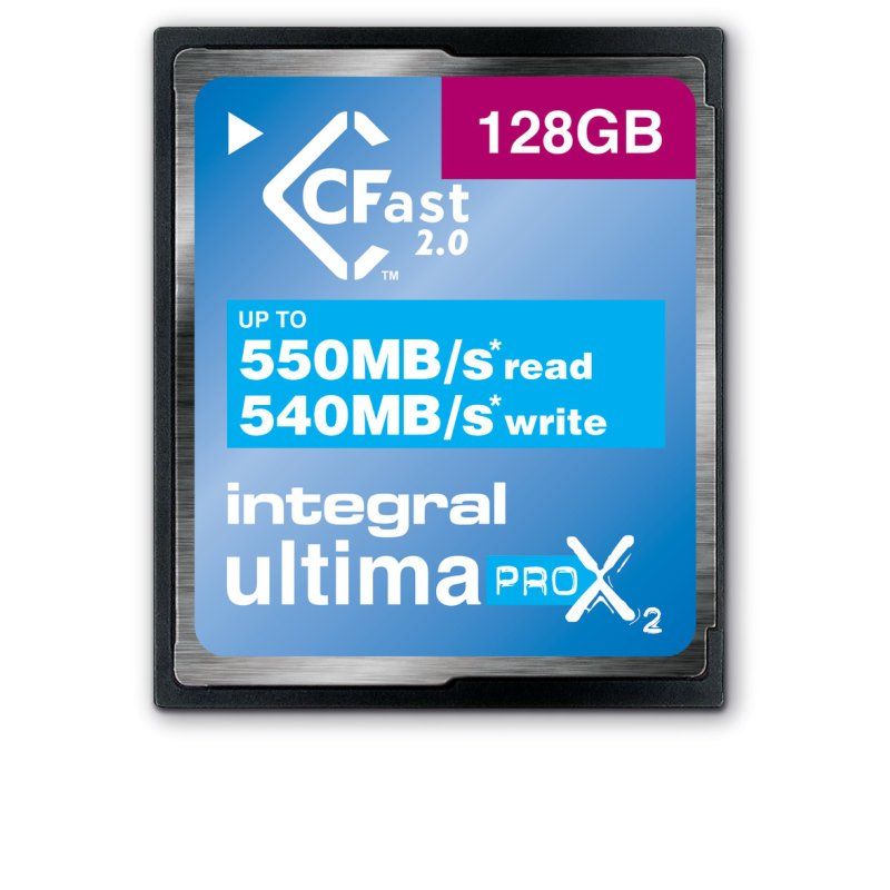 Integral 128GB CFAST 2.0 SATA CARD R-550 W-540 MB/S IDEAL FOR 4K IDEAL FOR 4K VIDEO AND PROFFESIONAL DSLR