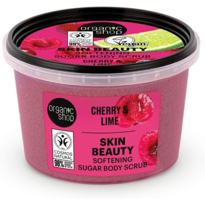 Organic Shop Skin Beauty Softening Sugar Body Scrub Cherry & Lime 250ml