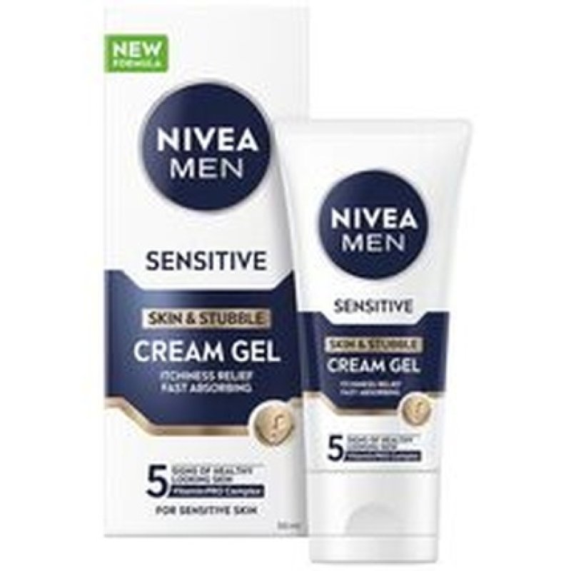 Nivea Sensitive Skin Stubble Cream Gel - Kremovy Gel Na Citlivou Plet A Strniste