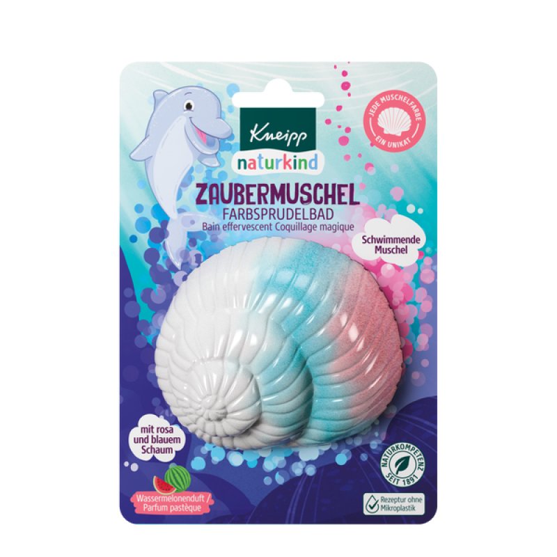 Kneipp Naturkind Colour Bubble Bath Magic Shell Bath Additive with Grape Seed and Avocado Oil Watermelon Fragrance