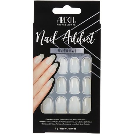 Ardell Nail Addict Natural Style Artificial Nails Salon Quality Nail Tips for Home Natural Oval